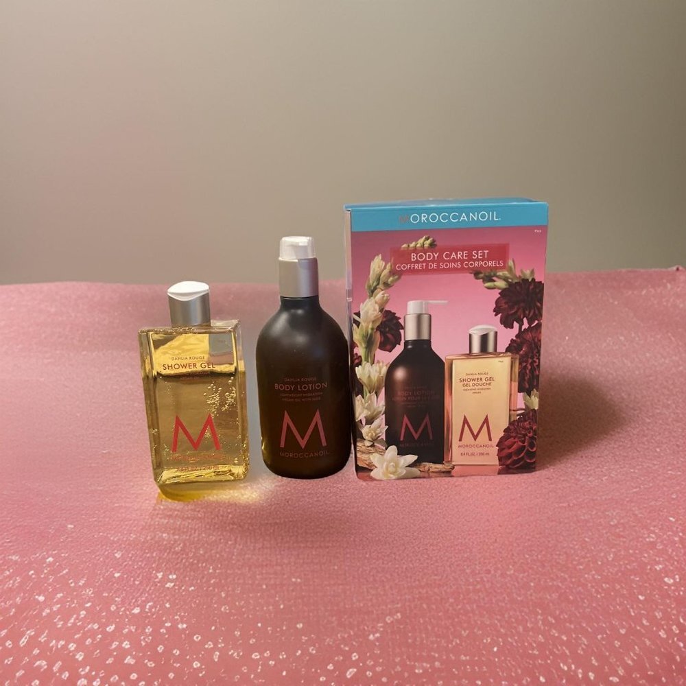 Moroccanoil Dahlia Rouge Body Care Set Lotion Shower Gel